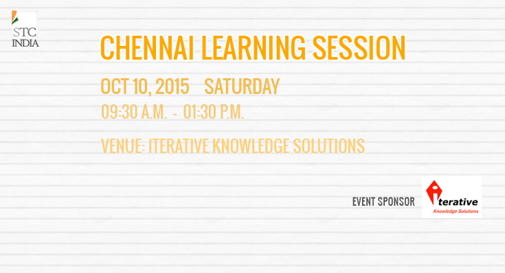 STC India Learning Sessions – Chennai - Oct 10, 2015