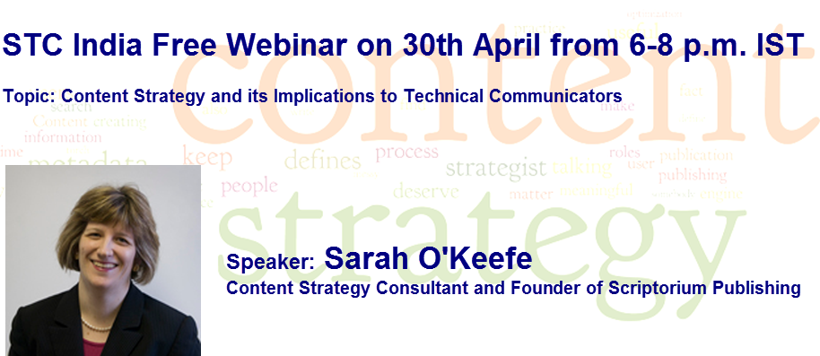 STC India Webinar By Sarah O'Keefe on 30th April